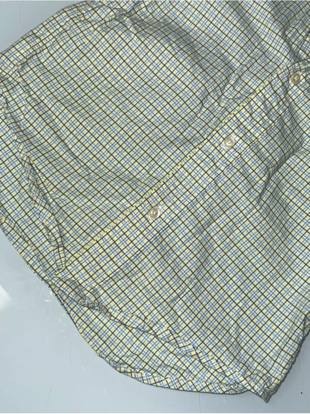 Ralph Lauren Yellow & Blue Plaid Short Sleeve Button-Down Shirt